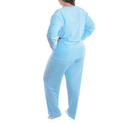 Imagem de Pijama Feminino Plus Size de inverno Suede Victory