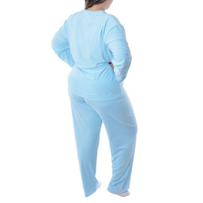 Imagem de Pijama Feminino Plus Size de inverno Suede Victory