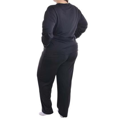 Imagem de Pijama Feminino Plus Size de inverno Suede Victory