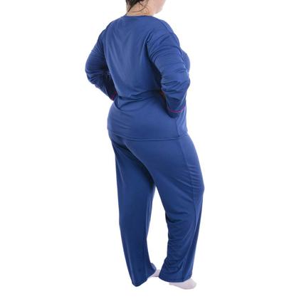 Imagem de Pijama Feminino Plus Size de inverno Suede Victory