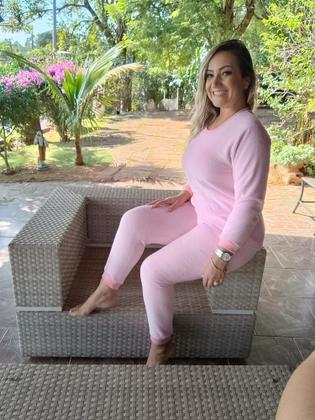 Imagem de pijama feminino plush moda outono inverno cama mesa e banho