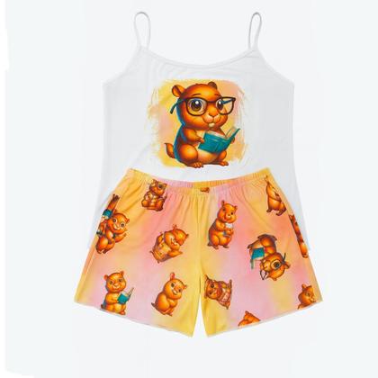 Imagem de Pijama Feminino Stich e Capivara Conjunto Estampado Leve e Confortável P ao GG