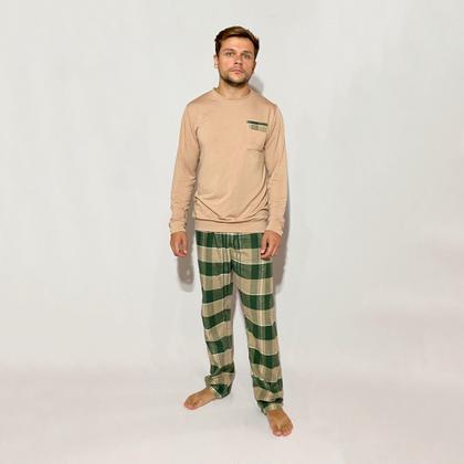 Imagem de Pijama Flanela Xadrez Busy Relaxing Verde - Masculino