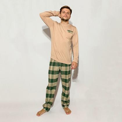 Imagem de Pijama Flanela Xadrez Busy Relaxing Verde - Masculino