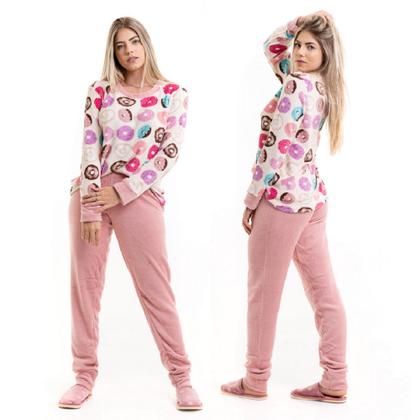 Imagem de Pijama Flanelado de FLEECE MASCULINO FEMININO Inverno Soft Veludo 