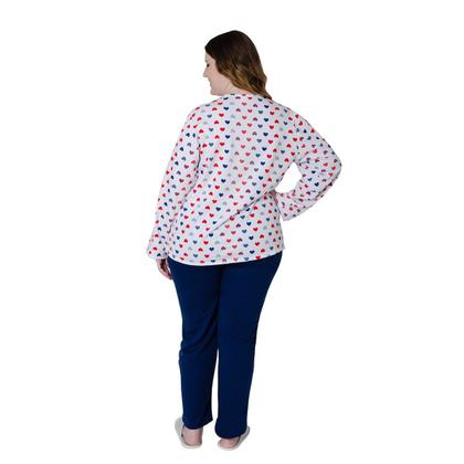 Imagem de Pijama  Gestante e Amamentação Plus Size Modelo Flanelado 