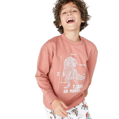 Imagem de Pijama Hering Infantil Manga Longa Estampado Em Moletom Peluciado