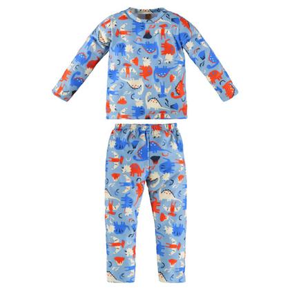 Imagem de Pijama Infantil em Malha Soft Thermo Dinossauros Azul Up Baby