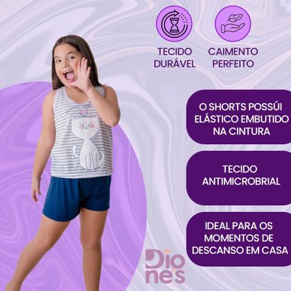 Imagem de Pijama Infantil Estampado com Vaquinha Gatinho e Unicórnio