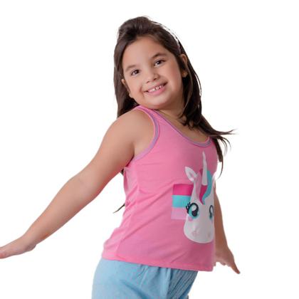 Imagem de Pijama Infantil Estampado com Vaquinha Gatinho e Unicórnio
