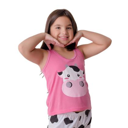 Imagem de Pijama Infantil Estampado com Vaquinha Gatinho e Unicórnio