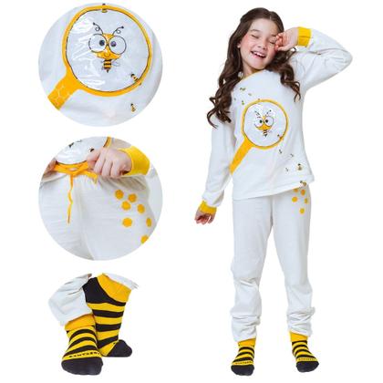 Imagem de Pijama Infantil Inverno com Estampas Interativas, Tecido Macio e Confortável
