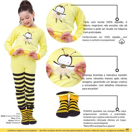 Imagem de Pijama Infantil Inverno com Estampas Interativas, Tecido Macio e Confortável