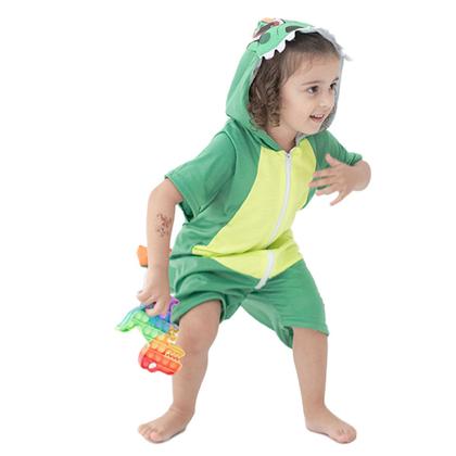 Imagem de Pijama Infantil Macacão Kigurumi Fantasia Dinossauro