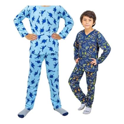 Imagem de Pijama Infantil Manga Longa Moletinho Estampado Flanelado