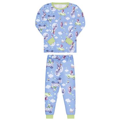 Imagem de Pijama Infantil Masculino Alakazoo Longo Urso na Lua Azul