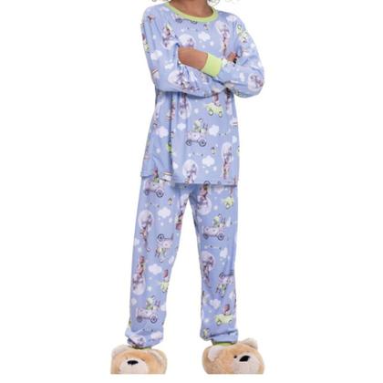 Imagem de Pijama Infantil Masculino Alakazoo Longo Urso na Lua Azul