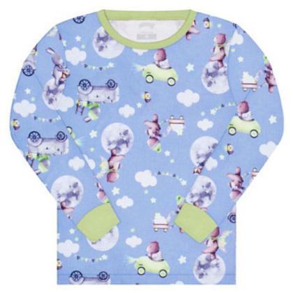 Imagem de Pijama Infantil Masculino Alakazoo Longo Urso na Lua Azul
