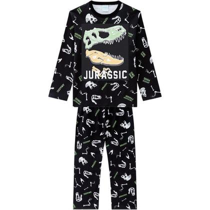 Imagem de Pijama Infantil Masculino Dino Brilha no Escuro Manga Longa Kyly 207554
