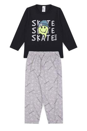 Imagem de Pijama Infantil Masculino Inverno Skate - Hey Kids Preto