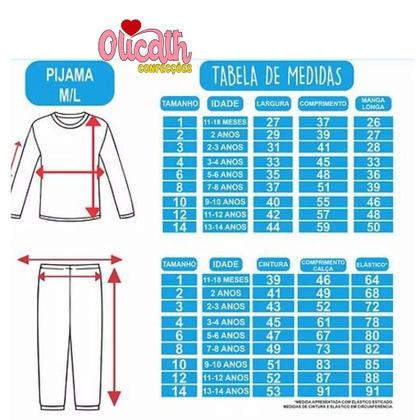 Imagem de Pijama Infantil Menina com Manga Longa 100% ALGODÃO  Conforto para Dormir Bem