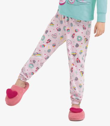 Imagem de Pijama Infantil Menina Em Meia Malha Rovi Kids Azul