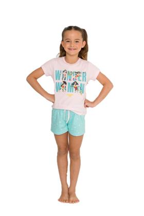 Imagem de Pijama Infantil Menina Mulher Maravilha Algodão 4939