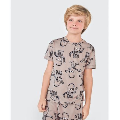 Imagem de Pijama Infantil Menino Marrom Estampa Polvo Azul Hering