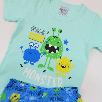Imagem de Pijama Infantil Menino Monstrinhos Conjunto Estampado Verão