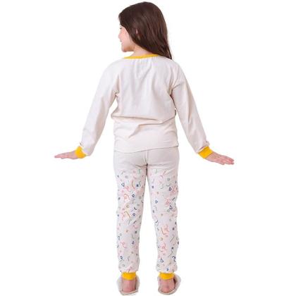 Imagem de Pijama infantil Unissex para Meninos ou Meninas, conjunto de roupas, manga comprida, 100% algodão, 2 peças, tamanho 1 a 10 anos