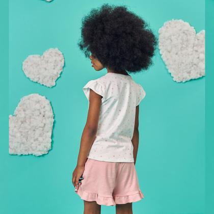Imagem de Pijama Infantil Verão Blusa Meia Malha e Shorts em Malha Confort - Kukiê