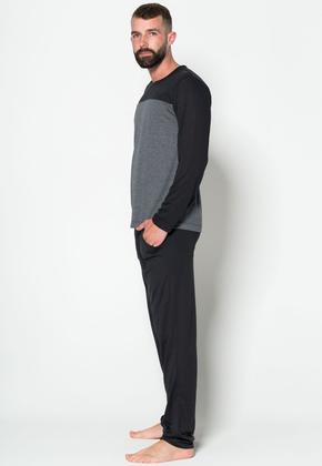 Imagem de Pijama Inverno Masculino Longo Bicolor Calça e Blusa