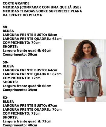 Imagem de PIJAMA JOVIAL PLUS SIZE CORTE AMPLO Nº 48 ao 52