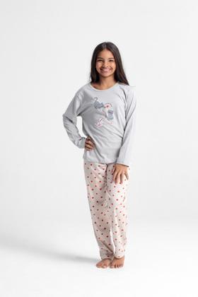 Imagem de Pijama Juvenil Menina Longo 100 Algodão