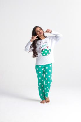 Imagem de Pijama Juvenil Menina Longo 100 Algodão
