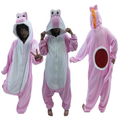 Imagem de Pijama Kigurumi LaKigurumi Pink Yoshi unissex para adultos pequenos