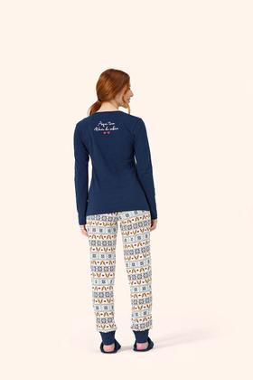 Imagem de Pijama longo fem dog coração lua encantada ref 974