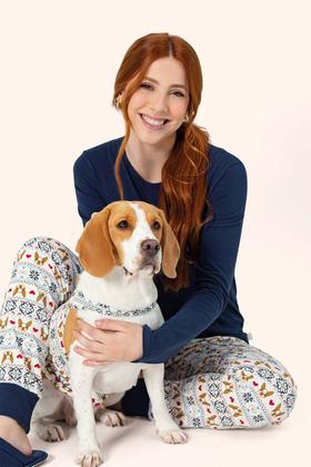 Imagem de Pijama longo fem dog coração lua encantada ref 974