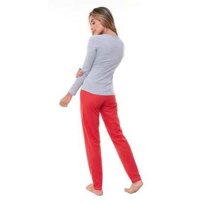 Imagem de Pijama Longo Feminino E-Pijama By Sepie 5103/LS223 Poliviscose - Vermelho Poá