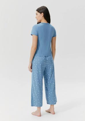 Imagem de Pijama Longo Hering 7C8D Feminino Pantacourt Algodão T. P/XG