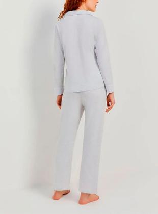 Imagem de Pijama Longo Hering Intimates 7CYH Feminino Botões Algodão T. P/XG