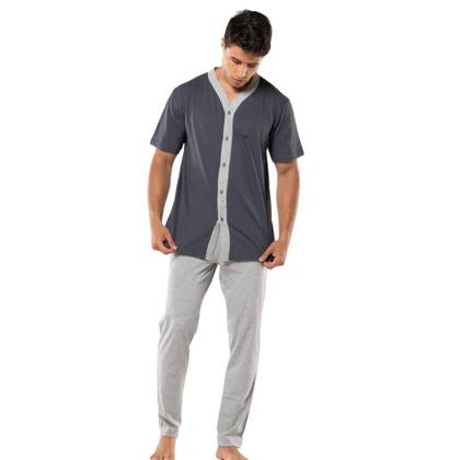 Imagem de Pijama Longo Masculino 100% Algodão KPR 173022 Frontal