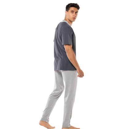 Imagem de Pijama Longo Masculino 100% Algodão KPR 173022 Frontal