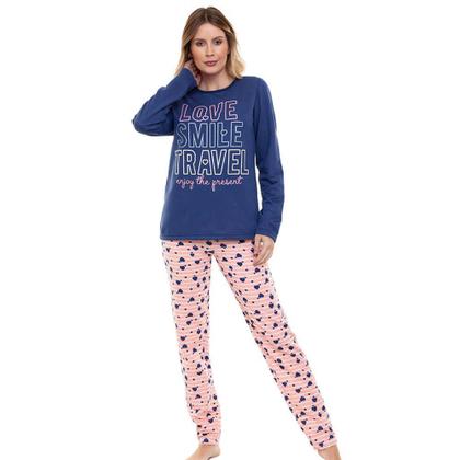 Imagem de Pijama Longo Moletinho Doce Luar 10872 Love - Marinho