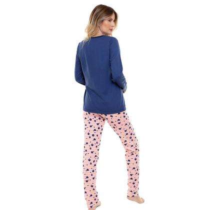 Imagem de Pijama Longo Moletinho Doce Luar 10872 Love - Marinho