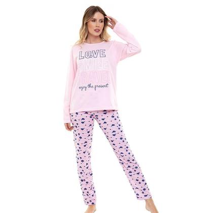 Imagem de Pijama Longo Moletinho Doce Luar 10872 Love - Rosa