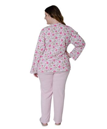 Imagem de Pijama Longo Moletinho Flanelado Pós Parto Linda Gestante