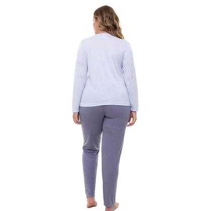 Imagem de Pijama Longo Plus Size Poliviscose Doce Luar 5221 Love