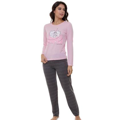 Imagem de Pijama Longo Poliviscose Doce Luar 5220 Gatos