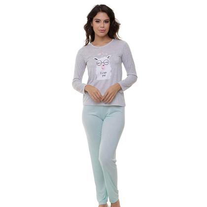 Imagem de Pijama Longo Poliviscose Doce Luar 5220 Lhama